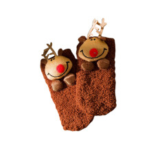 2Pcs Cartoon Animal Christmas Anti-Slip Baby Socks For Xmas Party