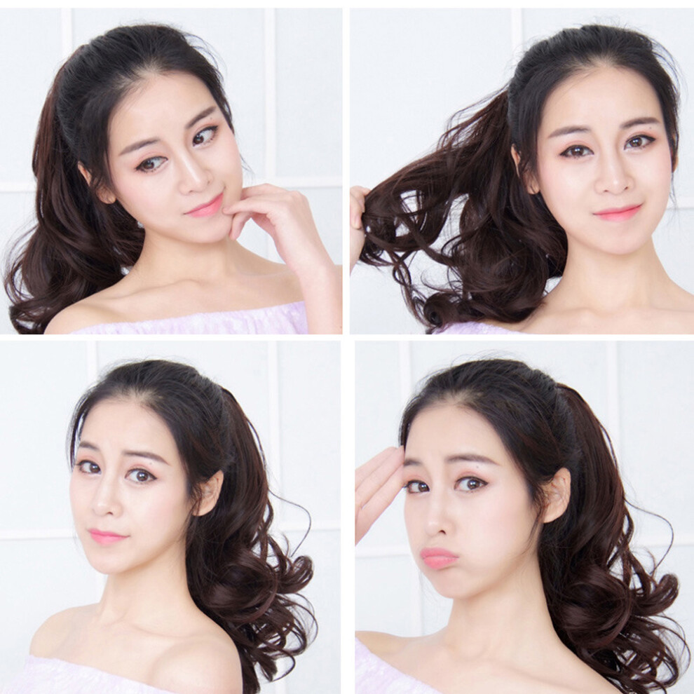 Unisex Mid-Length Curly Wavy Invisible Clip-In Hair Extension For Women