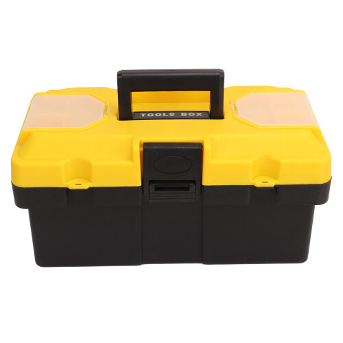14in Plastic Tool Box with Locking Handle, 2 Layers, ABS Material 1