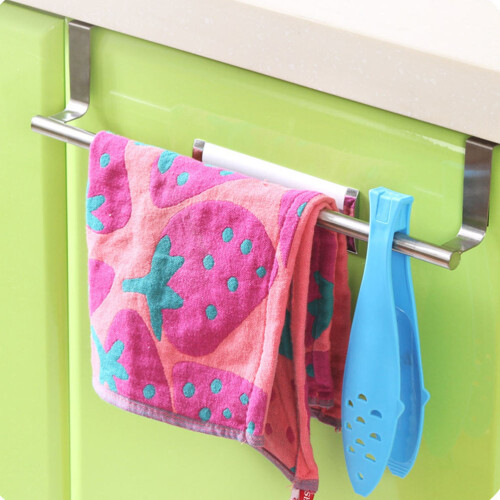 2 Pcs Stainless Steel Single-Bar Towel Hanger For Doors, 36cm 1