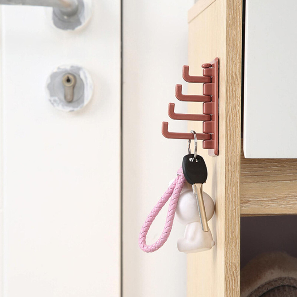 (Brownish Red) Adhesive Wall Hooks Multipurpose Sticky Dorm Kitchen Bathroom Brown 609610736417
