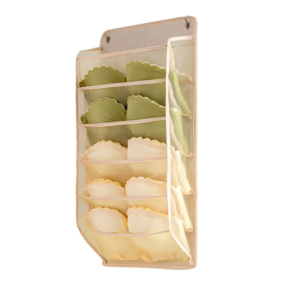 (5 Pockets Grey) Closet Hanging Underwear Organizer Mesh Oxford Cloth 5 Pockets Beige-image-OPC-PKXVH7Z-NEW