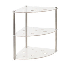 (Color Mixed) 3 Tier Acrylic Metal Desktop Storage Rack Transparent Organizer