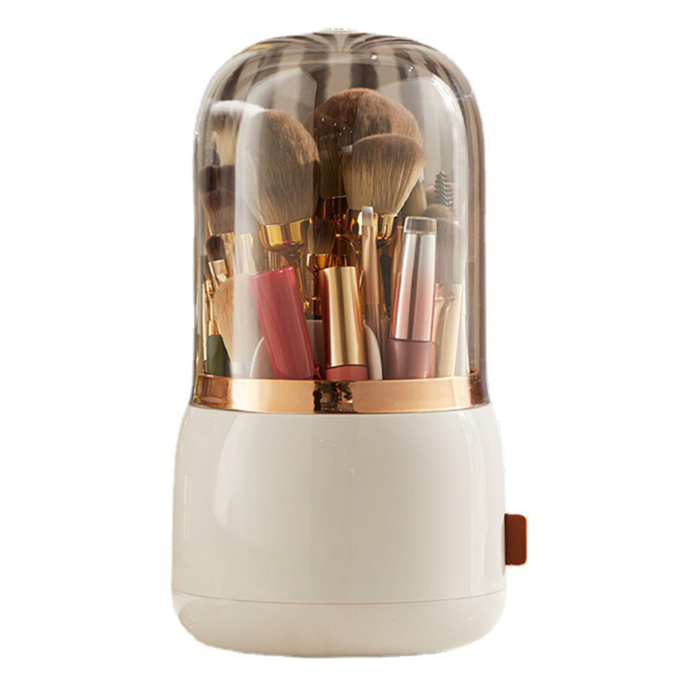 White (White) Multifunctional Makeup Brush Holder Rotating Dustproof