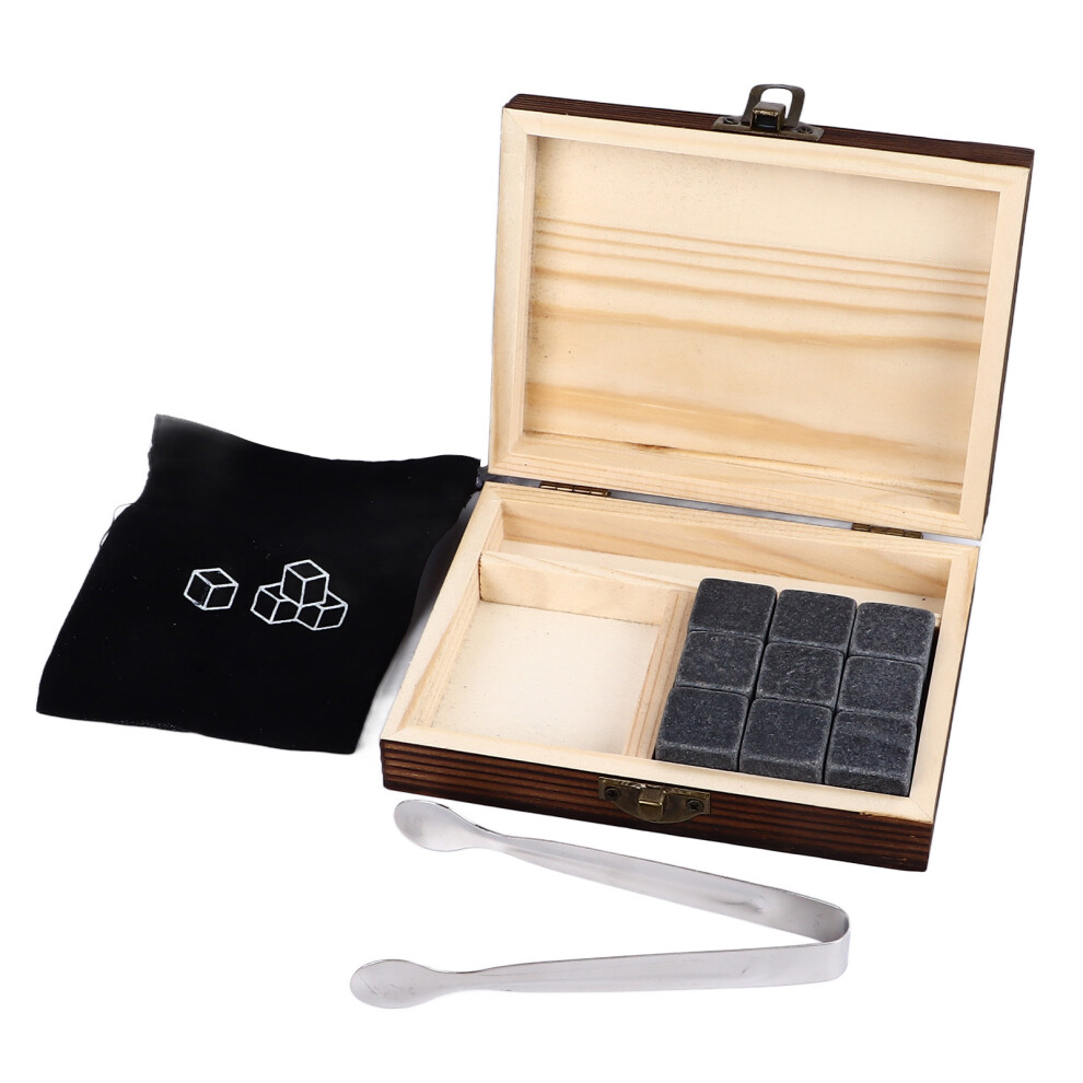 Whisky Stones Cube Granite Chilling Set with Pine Box