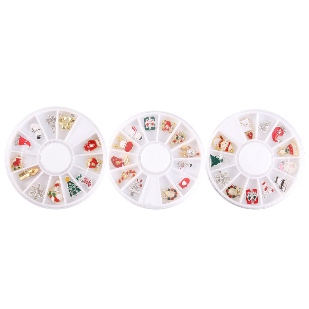 Inoomp 2Pcs Christmas Themed Nail Art Decoration Manicure Supplies