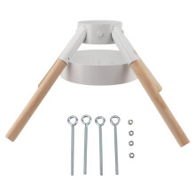 Iron Christmas Tree Stand Base with Wooden Sticks for Home Decor