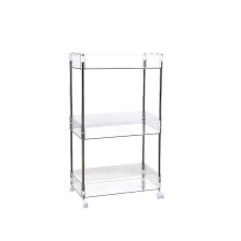 (4 Layers 86.2x37x20.5cm) Acrylic Cosmetic Storage Shelf 3 Layers 62x37x20.5cm with Wheels