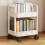 Plastic Rolling Cart 2 Layers White Hook Mobile Utility Cart 5