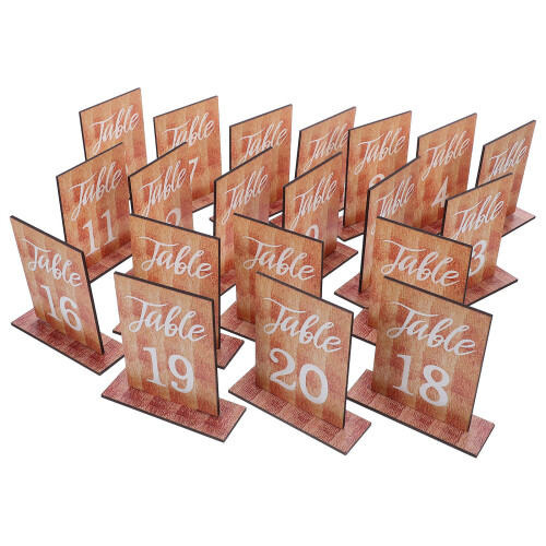 60 Pcs Rustic Wooden Wedding Table Numbers With Stand 1