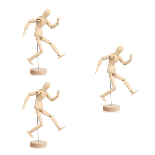 3Pcs Posable Drawing Mannequin With Flexible Joints For Artists 1
