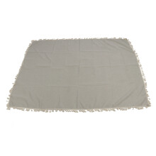 (Beige Gray 140x180cm/55.1x70.9in) Rectangle Tablecloth Polyester Tassel Lace Beige Gray 140x180cm