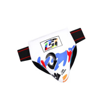 Sports Protection Groin Guard PU Crotch Protector White Size M Muay Thai Guard Durable Comfort