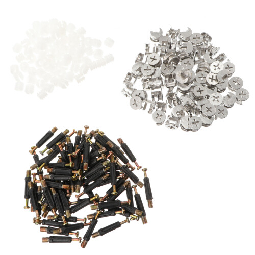 150 Pcs Zinc Alloy Dowel Pre Inserted Nut Cam Lock Fittings 1