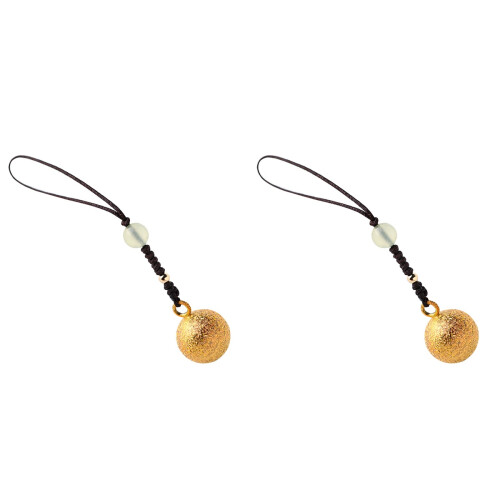 2 Pcs Bell Pendant Phone Strap Lanyard Charm 1