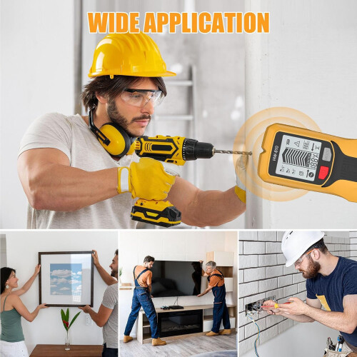 Stud Finder Wall Scanner Handheld LCD Display Metal Stud Finder For Electrical Framing Masonry Cabinet Yellow 2