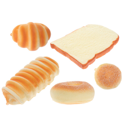 5pcs Vivid Simulation Breads Lovely Fake Bread Props Fake Bread Adorns 2