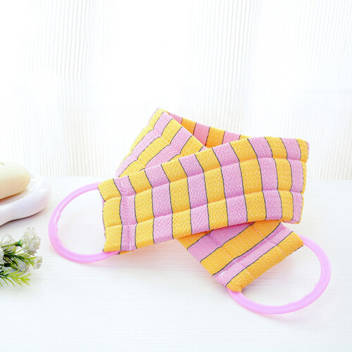 75x9 cm langes Streifenmuster-Peeling-Nylon-Badetuch, Dusch- 1