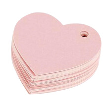 50St Roze Hartvormige Kaart Tags Papier DIY Geschenklabels