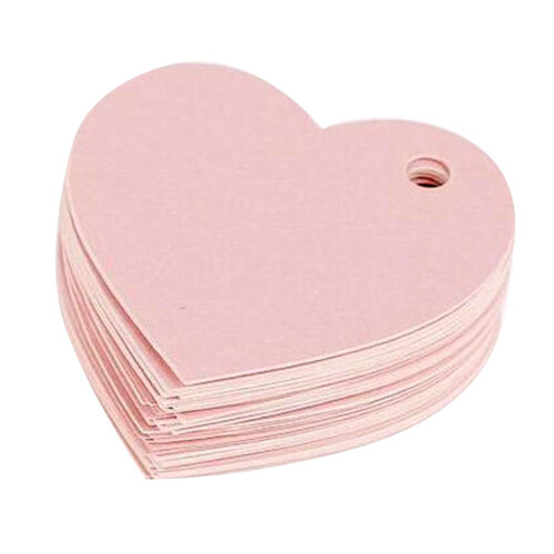 50St Roze Hartvormige Kaart Tags Papier DIY Geschenklabels