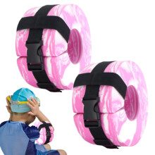 Swim Aquatic Cuffs: 2-Pc EVA Ankle Weights With Adjustable Strap For Water Aerobics, Pink/White, Kids/Adults