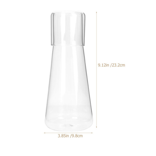 1 set glaskaraffe wasserkaraffe multifunktionshaushalt für nachttisch 2