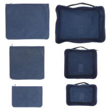 6St Wasserdichte Packwürfel Für Kleidung Gepäck Organizer Dunkelblau