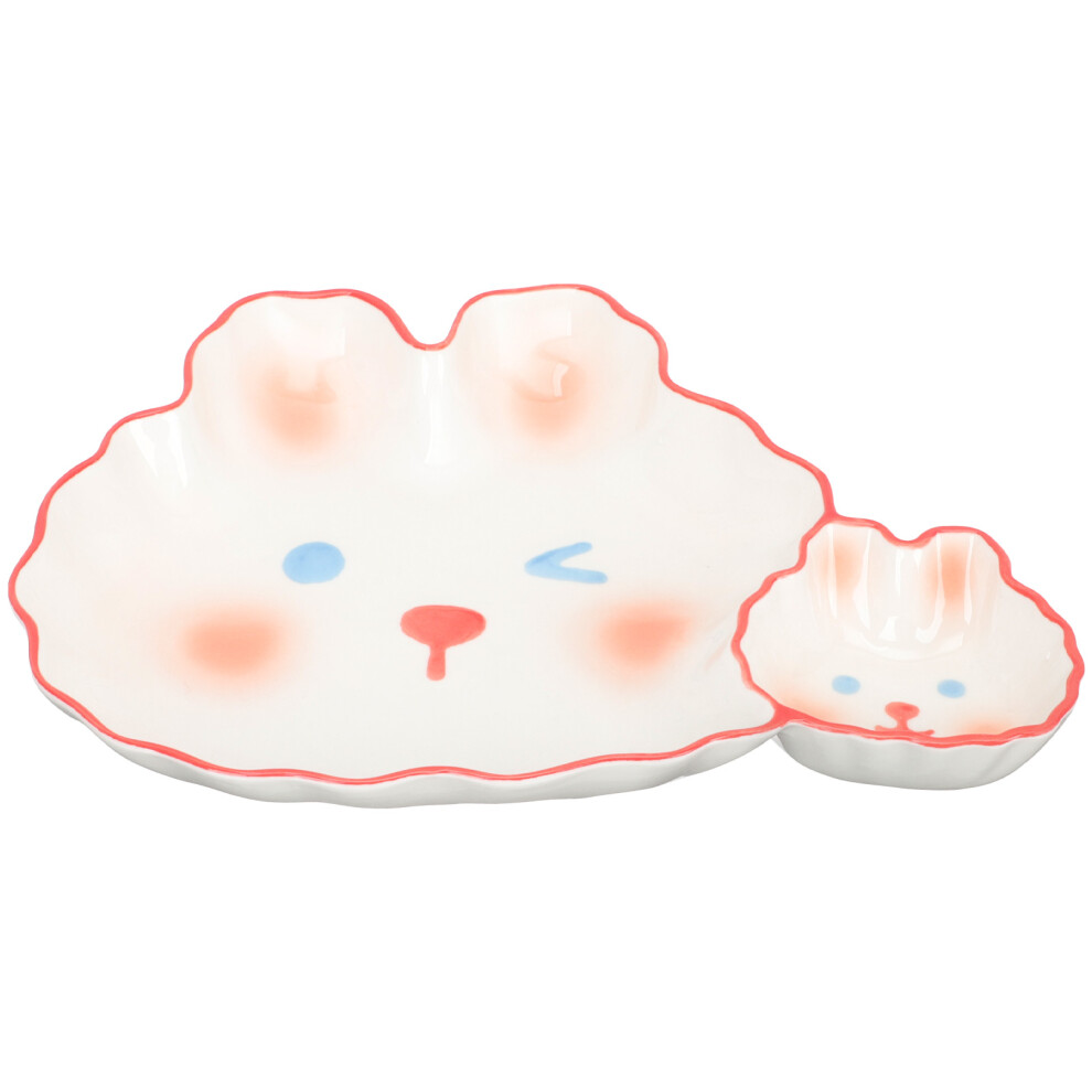 4Pcs Ceramic Dumpling Plate Sushi Dish Household Food Plate Solustre