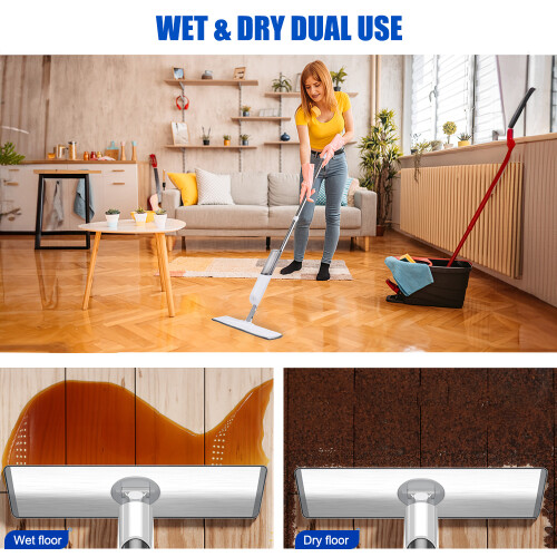 360 Spin Spray Mop with 270ml Bottle Microfiber Pad 1