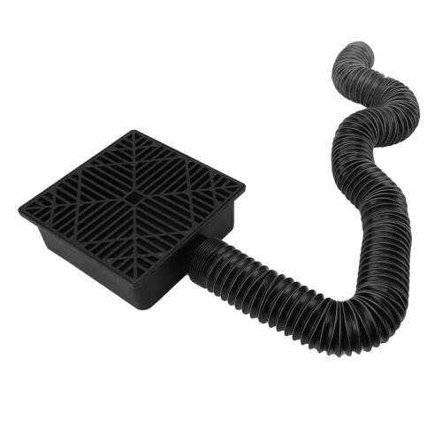 Black Low Profile Downspout Extension Catch Basin 1