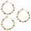 3Stk Multicolor Holzperlen Fußkettchen, Muschel Strick, 7