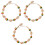 3Stk Multicolor Holzperlen Fußkettchen, Muschel Strick, 3