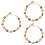 3Stk Multicolor Holzperlen Fußkettchen, Muschel Strick, 6