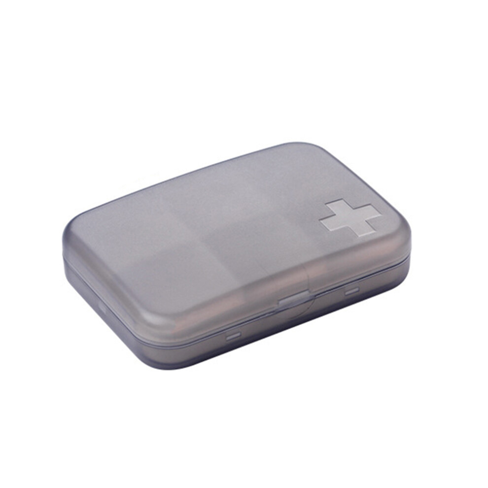 Solustre Grey 6 Pcs 6 Compartment Pill Organizer Portable Medicine Case