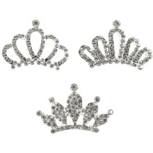 3Pcs Little Girls Silver Tiaras Rhinestone Hair Combs for Kids