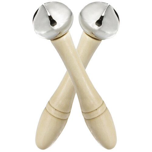 6 Pcs Single Jingle Bell Hand Shake Vertical Music Instrument Gift