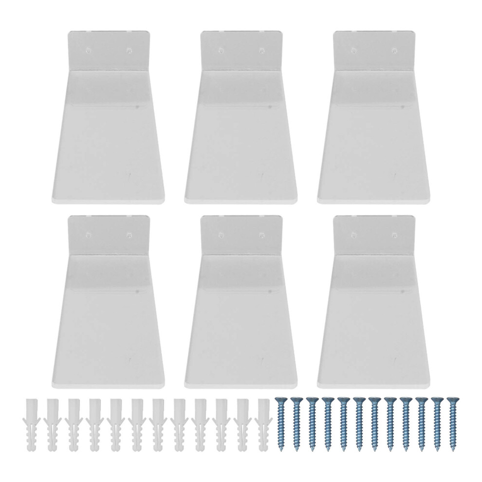 6Pcs Floating Shoes Rack Acrylic Sneakers Wall Shelf 609610755340