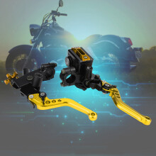 Universelle 7/8" Motorrad-Bahn- & Kupplungshebel Gold Verstellbar 22mm