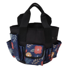 (Floral Design) Bucket Tool Bag Oxford Cloth Large Capacity with Adjustable Strap