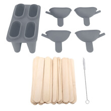 (Pink) Ice Cream Mold Silicone DIY Pop Maker 50 Sticks Grey