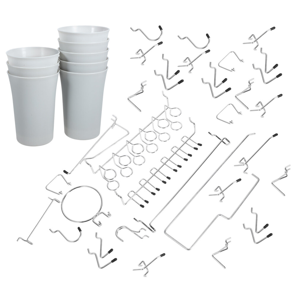 2 Sets Pegboard Hooks Various Shapes Wall Display 033590374626