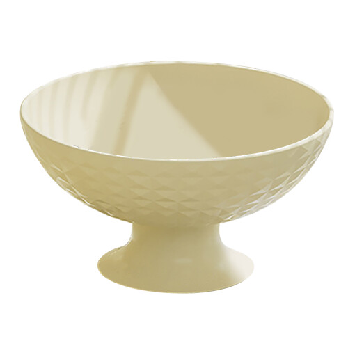 (Cream White) Plastic Fruit Tray Holder Footed Snacks Bowl Cream White