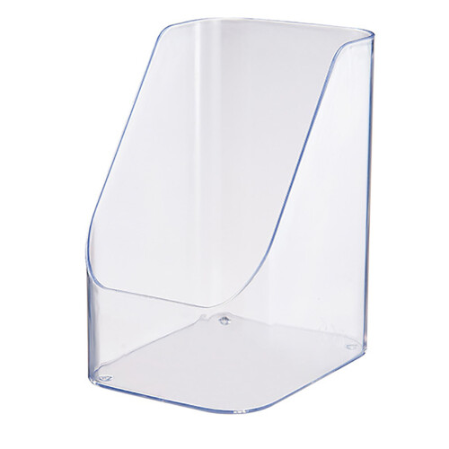 (White) Desktop Storage Box Transparent Bevel Design