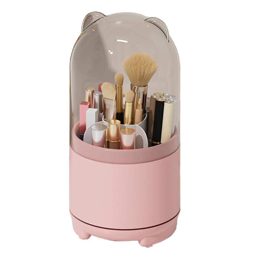 Blue/Pink () 360 Rotating Makeup Brush Storage Container Transparent Lid