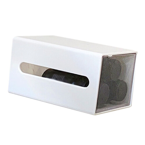 Wall Mount Drawer Storage Box Plastic Cotton Swabs Hair Clips 1
