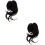 2Pcs Black Plastic Claw Clip Hair Extensions Seamless Bun Decoration 8