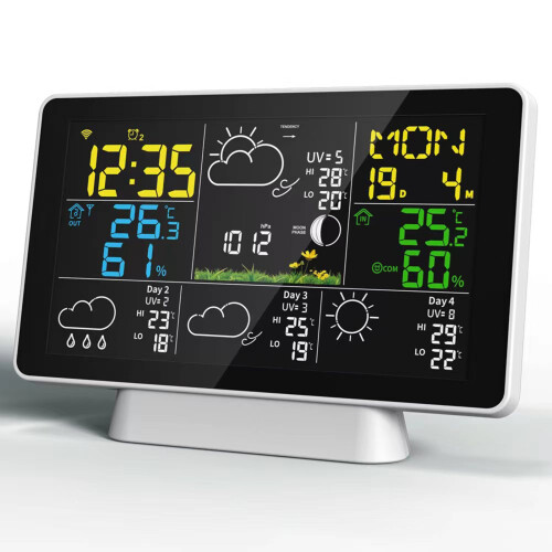Wireless Weather Station Thermometer Hygrometer Digital Clock Alarm 2