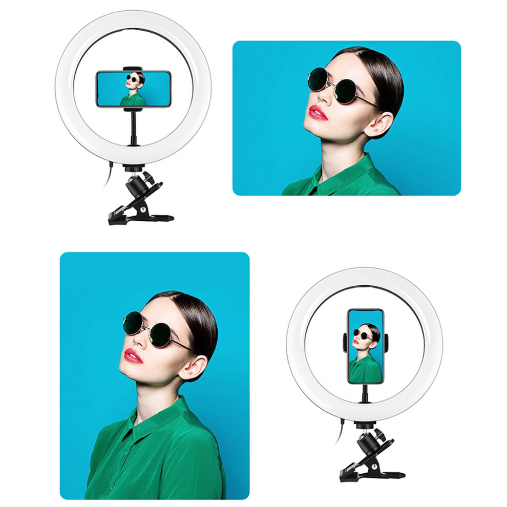 Selfie Ring Light Clip-On, ABS, 3200-5600K, Dimmable, USB Powered-image-OPC-PKXWDCY-NEW