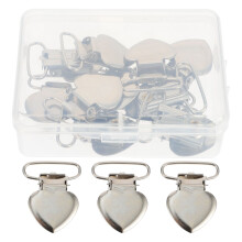 30 Pcs Heart Shape Pacifier Clips Iron Holder