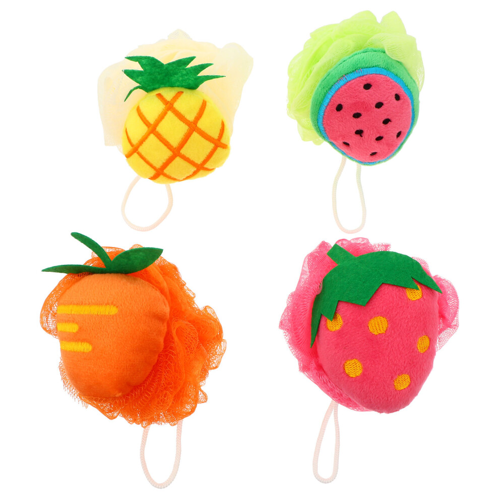 Iplusmile 12 Pcs Cartoon Fruit Shower Balls Bath Bubble Mesh Brushes